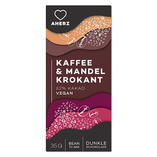 Kaffee & Mandelkrokant Bean to Bar Schokoladentafel